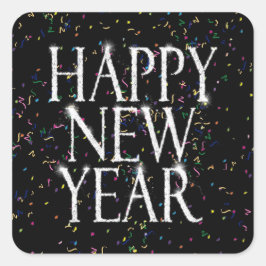 Gelukkig nieuwjaar vierkante sticker