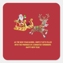 gelukkig nieuwjaar vierkante sticker