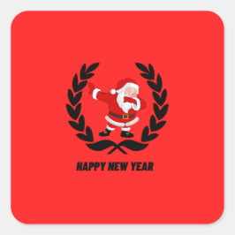 gelukkig nieuwjaar vierkante sticker