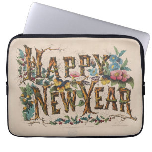 Gelukkig Nieuwjaar, Vintage Currier & Ives Print Laptop Sleeve
