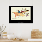 GELUKKIG NIEUWJAAR Vintage Poster (Keuken)