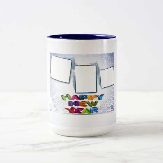 Gelukkig nieuwjaar voeg je foto's Mok toe (Center)