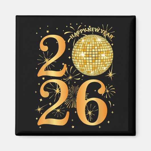 Gelukkig Nieuwjaar Vuurwerk 2026 Magneet (Voorkant)