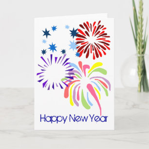Gelukkig Nieuwjaar vuurwerk blanco kaart
