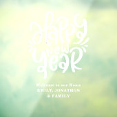 Gelukkig nieuwjaar Welkom bij Home Name Script Raamsticker (Vel 3)