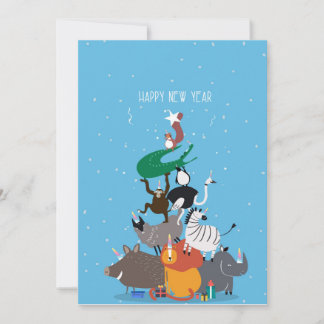 Gelukkig Nieuwjaar wenskaart Bedankkaart