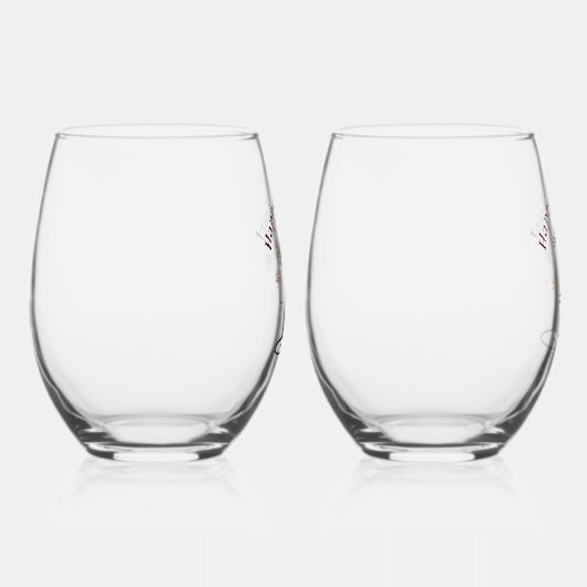 Gelukkig nieuwjaar wijnglas zonder voet (Rechts)