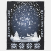 Gelukkig nieuwjaar! Winter Fairy Tale Fantasy Fleece Deken (Voorkant)
