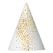 Gelukkig Nieuwjaar Witte Faux Gold Confetti Vakant Feesthoedjes (Achterkant)