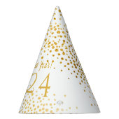 Gelukkig Nieuwjaar Witte Faux Gold Confetti Vakant Feesthoedjes (Rechts)