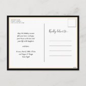 Gelukkig Nieuwjaar Zwart Script Modern Non Photo Feestdagenkaart (Achterkant)