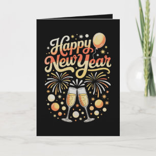Gelukkig Nieuwjaarsavond Blijde Feestdagen Familie Kaart