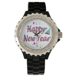 Gelukkig nieuwjaarsbericht horloge