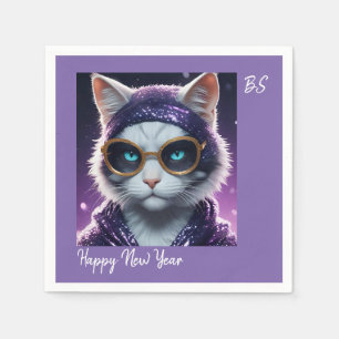 Gelukkig nieuwjaarsfeest - Cat in Disguise Servet