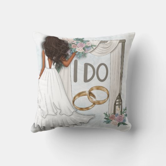 Gelukkig nog nadat ik bruiloft keepsake kussen (Achterkant)