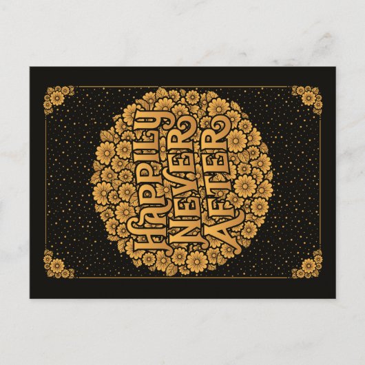 Gelukkig nooit na het Briefkaart (Voorkant)