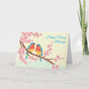 Gelukkig Norooz Vogels Perzisch Nieuwjaar Feestdagen Kaart