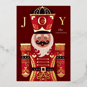 Gelukkig Notenkraker Folie Kerstkaart Feestdagenkaart