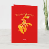 Gelukkig Nowruz Perzisch Nieuwjaar Goudvis Geïsole Kaart (Achterkant)