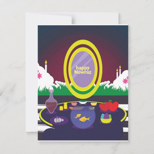 Gelukkig Nowruz Perzisch Nieuwjaar Vakantiekaart Feestdagenkaart (Voorkant)