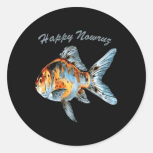 Gelukkig Nowruz Shubunkin Goudvis Perzisch Nieuwja Ronde Sticker