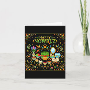 Gelukkig nowruz voor Perzisch nieuwjaar norooz man Kaart