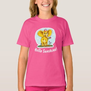 Gelukkig Olifant T-Shirt voor Meisjes Hallo Zonn