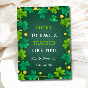 Gelukkig om een leraar zoals jij te hebben St. Pat Feestdagenkaart
