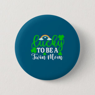 Gelukkig om een tweelingmoeder te zijn T-shirt Fun Ronde Button 5,7 Cm