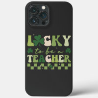 Gelukkig om leraar Groovy Retro St Patrick's Day t