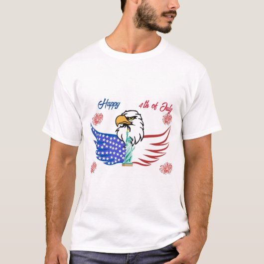 Gelukkig ontwerp op 4 juli t-shirt (Voorkant)