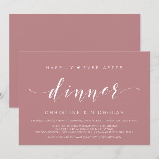 Gelukkig ooit daarna, het Dinner van de Bouw van d Kaart (Voorkant / Achterkant)