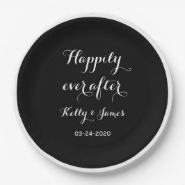 Gelukkig ooit na 9"huwelijkspapier Borden Papieren Bordje