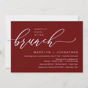 Gelukkig ooit na bruiloft Elopement Brunch Party Kaart
