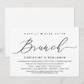 Gelukkig ooit na brunch Elopement, modern script Kaart (Voorkant / Achterkant)