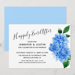 Gelukkig ooit na de blauwe gekleurde Dahlias-ontva Kaart