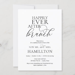 Gelukkig ooit na de bruiloft Brunch, Navy Blue Kaart