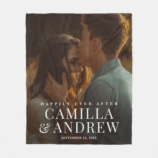 Gelukkig ooit na de bruiloft foto fleece deken (Voorkant)