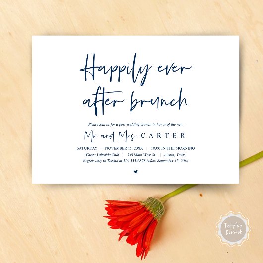 Gelukkig ooit na de brunch, Moderne post bruiloft Kaart