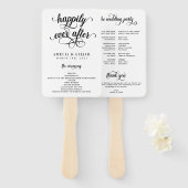 Gelukkig ooit na de ceremonie van het Wedding Prog Handwaaier (Voorkant en achterkant)