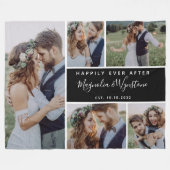 Gelukkig ooit na de foto Collage Wedding Keepslag Fleece Deken (Voorkant (Horizontaal))