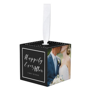 Gelukkig ooit na de Foto's van de Weddenschap Coll Kubus Ornament