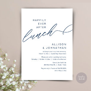 Gelukkig ooit na de lunch, bruiloft Navy Blue Kaart