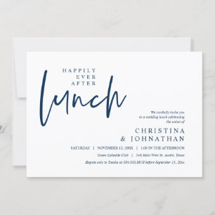 Gelukkig ooit na de lunch moderne bruiloft partij kaart
