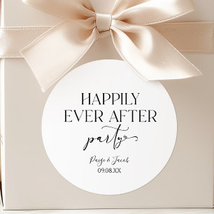 Gelukkig ooit na de Ontvangst van de bruiloft van  Ronde Sticker