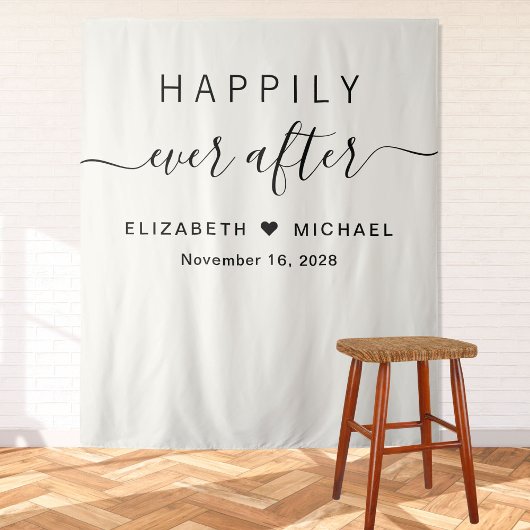 Gelukkig ooit na de ontvangst van het huwelijk van wandkleed