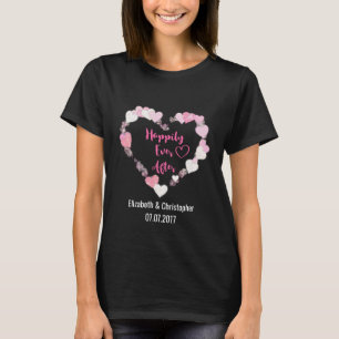 Gelukkig ooit na de roze reuzenhartbruiloft t-shirt