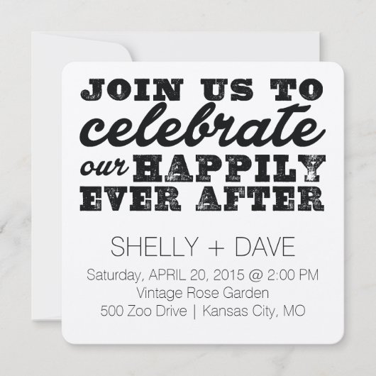 Gelukkig ooit na de uitnodiging van de bruiloft (Voorkant)