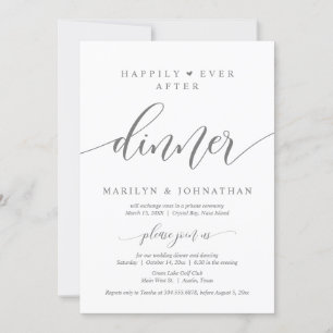 Gelukkig ooit na de wedstrijd Elopement Dinner Par Kaart