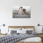 Gelukkig ooit na Elegant Script Wedding Photo Canvas Afdruk (Insitu (Slaapkamer))